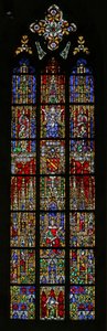 ソロモンの即位を描いた窓c。 1320年、14世紀から20世紀（ほとんどが現代） 作： French School